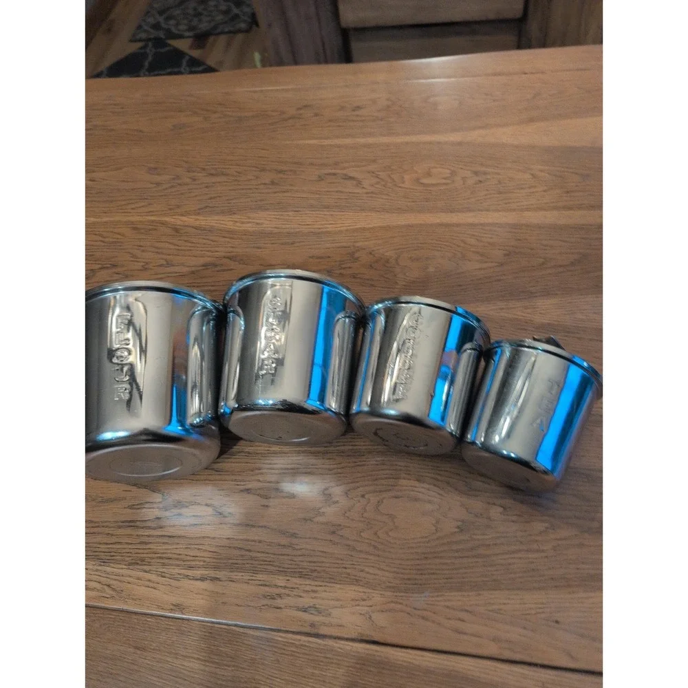 Vntg Ereredy MCM Aluminum‎ Canisters Set of 4 Flour Sugar Coffee & Tea W / Lids